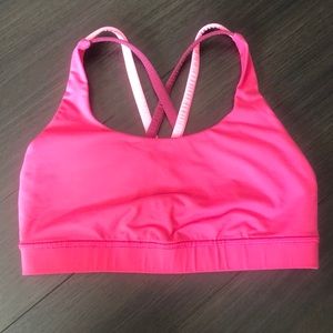 Lululemon pink energy sport bra